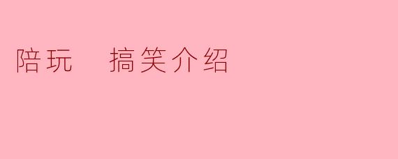 陪玩 搞笑介绍